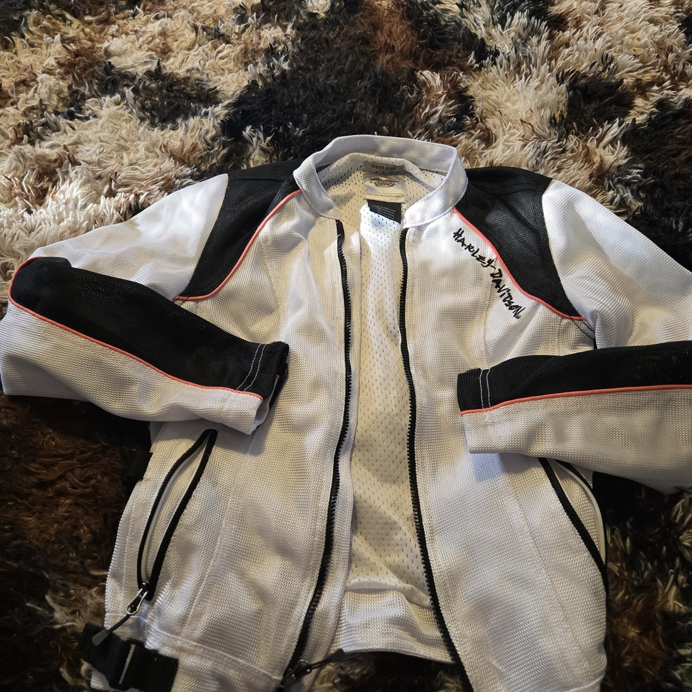 Harley-Davidson Black and White Performance Jacket with Red Accents